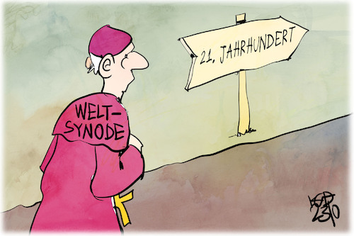 Cartoon: Weltsynode (medium) by Kostas Koufogiorgos tagged karikatur,koufogiorgos,weltsynode,religion,kardinal,bischof,papst,zukunft,wegweiser,21,jahrhundert,karikatur,koufogiorgos,weltsynode,religion,kardinal,bischof,papst,zukunft,wegweiser,21,jahrhundert