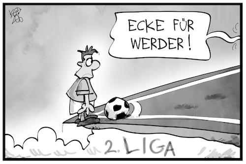 Cartoon: Werder Bremen vor dem Abstieg (medium) by Kostas Koufogiorgos tagged karikatur,koufogiorgos,illustration,cartoon,werder,bremen,fussball,verein,abstieg,bundesliga,ecke,abgrund,karikatur,koufogiorgos,illustration,cartoon,werder,bremen,fussball,verein,abstieg,bundesliga,ecke,abgrund