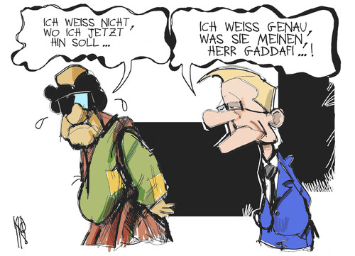 Westerwelle und Gaddafi allein