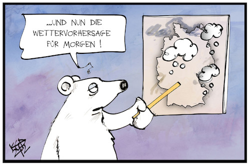 Cartoon: Winter in Deutschland (medium) by Kostas Koufogiorgos tagged karikatur,koufogiorgos,illustration,cartoon,eisbär,wetter,winter,wetterbericht,vorhersage,deutschland,kälte,schnee,karikatur,koufogiorgos,illustration,cartoon,eisbär,wetter,winter,wetterbericht,vorhersage,deutschland,kälte,schnee