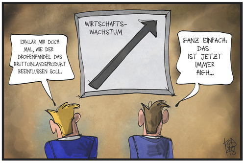 Cartoon: Wirtschaftswachstum (medium) by Kostas Koufogiorgos tagged karikatur,koufogiorgos,illustration,cartoon,bip,konjunktur,wachstum,kurve,drogen,high,wirtschaft,berechnung,statistik,karikatur,koufogiorgos,illustration,cartoon,bip,konjunktur,wachstum,kurve,drogen,high,wirtschaft,berechnung,statistik