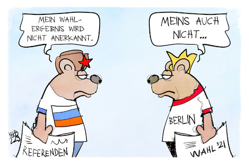 Cartoon: Zweifelhafte Wahlergebnisse (medium) by Kostas Koufogiorgos tagged karikatur,koufogiorgos,bär,berlin,russland,wahl,wahlergebnis,referundum,demokratie,karikatur,koufogiorgos,bär,berlin,russland,wahl,wahlergebnis,referundum,demokratie