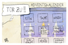 Cartoon: Adventskalender (small) by Kostas Koufogiorgos tagged karikatur,koufogiorgos,adventskalender,weihnachten,tür,tradition