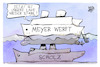 Cartoon: Meyer Werft (small) by Kostas Koufogiorgos tagged karikatur,koufogiorgos,meyer,werft,scholz,kanzler,schiff,rettung