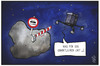 Cartoon: Rosetta landet (small) by Kostas Koufogiorgos tagged karikatur,koufogiorgos,illustration,cartoon,rosetta,raumfahrt,esa,komet,ausländer,maut,weltall,sonde