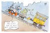 Cartoon: S21 (small) by Kostas Koufogiorgos tagged karikatur,koufogiorgos,stuttgart,21,s21,bahn,stadt,land,baden,wuerttemberg,streit,justiz