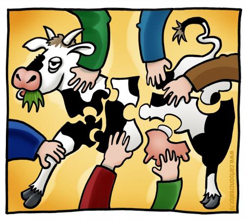 Puzzle cow By illustrator | Education & Tech Cartoon | TOONPOOL