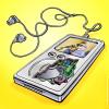 Cartoon: Ipod (small) by illustrator tagged ipod hard disk disc headphones display music player illustrator welleman 