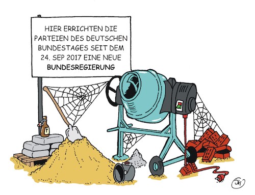 Cartoon: Baustelle (medium) by JotKa tagged bundestagswahl,2017,koalitionen,sondierungen,differenzen,sondierunggespräche,neuwahlen,cdu,csu,fdp,grüne,spd,afd,linke,politiker,parteien,bundespräsident,regierungsbildung,bundesregierung,spitzengespräch,merkel,schulz,steinmeier,merke,groko,basis,baustelle,bundestagswahl,2017,koalitionen,sondierungen,differenzen,sondierunggespräche,neuwahlen,cdu,csu,fdp,grüne,spd,afd,linke,politiker,parteien,bundespräsident,regierungsbildung,bundesregierung,spitzengespräch,merkel,schulz,steinmeier,merke,groko,basis,baustelle