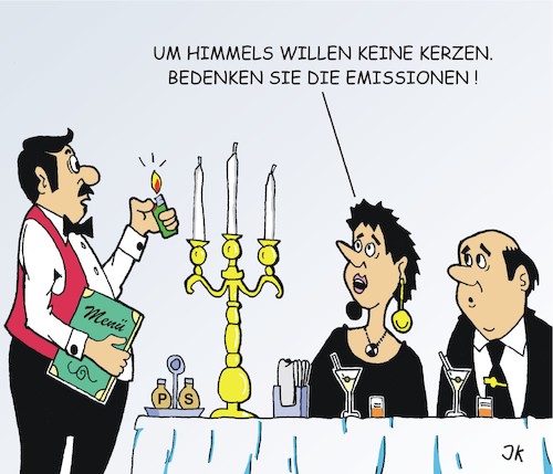 Cartoon: Beim Candlelight Dinner (medium) by JotKa tagged klima,klimaschutz,klimaretter,umwelt,erderwärmung,kerzen,emissionen,co2,austoß,friday,doe,furture,klimahype,grüne,gesellschaft,candle,light,dinner,restaurant,essen,trinken,klima,klimaschutz,klimaretter,umwelt,erderwärmung,kerzen,emissionen,co2,austoß,friday,doe,furture,klimahype,grüne,gesellschaft,candle,light,dinner,restaurant,essen,trinken