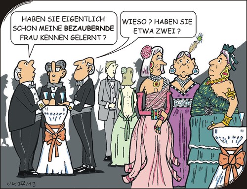 Cartoon: Bezaubernd (medium) by JotKa tagged herren,damen,opernball,entzückend,bezaubernd,peinlich,angeber,reichtum,alter,jugend,schmuck,mode,gesellschaft,manager,eitelkeiten,eliten,oper,empfänge,feiern,party