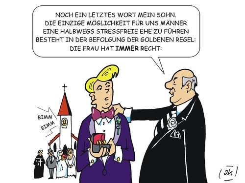 Cartoon: Ehetip (medium) by JotKa tagged ehe,liebe,sie,er,frau,mann,schwiegereltern,hochzeit,heiraten,schmerz,herz,heirat,bräutigam,braut,pfarrer,pastor,regeln,golden,mann,frau,er,sie,liebe,ehe,herz,schmerz,heiraten,hochzeit,schwiegereltern,pastor,pfarrer,braut,bräutigam,heirat,golden,regeln