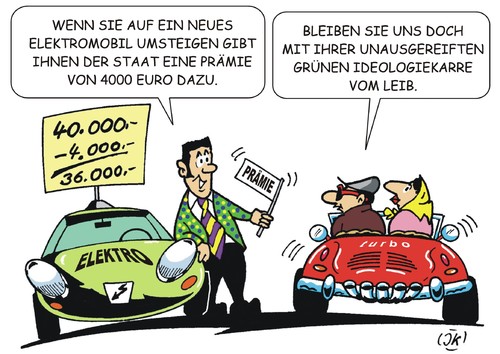 Cartoon: Elektroautoprämie 2 (medium) by JotKa tagged elektroauto,auto,fahrzeug,prämien,verkehr,strassen,automobilindustrie,batteriehersteller,politik,steuern,verkauf,motivation,angebote,rabatte,verbrennungsmotoren,grüne,energie,lobby,autoverkäufer,kunden,elektroauto,auto,fahrzeug,prämien,verkehr,strassen,automobilindustrie,batteriehersteller,politik,steuern,verkauf,motivation,angebote,rabatte,verbrennungsmotoren,grüne,energie,lobby,autoverkäufer,kunden