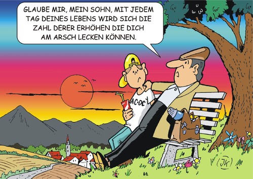 Cartoon: Erfahrungswerte (medium) by JotKa tagged väter,söhne,männer,ratschläge,erfahrungswerte,job,arbeitsplatz,vorgesetzte,chef,familie,wirtschaft,geld,sonnenuntergang,gesellschaft,erziehung,väter,söhne,männer,ratschläge,erfahrungswerte,job,arbeitsplatz,vorgesetzte,chef,familie,wirtschaft,geld,sonnenuntergang,gesellschaft,erziehung