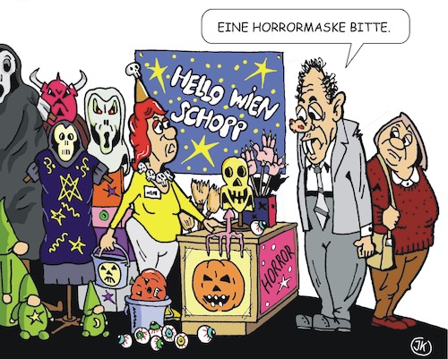 Cartoon: Finde den Fehler (medium) by JotKa tagged fehler,halloween,masken,gruselmasken,horrormasken,horror,feste,feiertage,rechtschreibung,fremdsprachen,schule,schulbildung,englisch,augen,zwerg,hände,verkäufer,handel,verkauf,gesellschaft,missbildungen,wien,fehler,halloween,masken,gruselmasken,horrormasken,horror,feste,feiertage,rechtschreibung,fremdsprachen,schule,schulbildung,englisch,augen,zwerg,hände,verkäufer,handel,verkauf,gesellschaft,missbildungen,wien