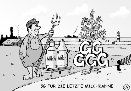 Cartoon: Milchkanne (medium) by JotKa tagged 5g,schnelles,internet,mobilfunk,bundesnetzagentur,bundesregierung,frequenzen,politik,5g,schnelles,internet,mobilfunk,bundesnetzagentur,bundesregierung,frequenzen,politik