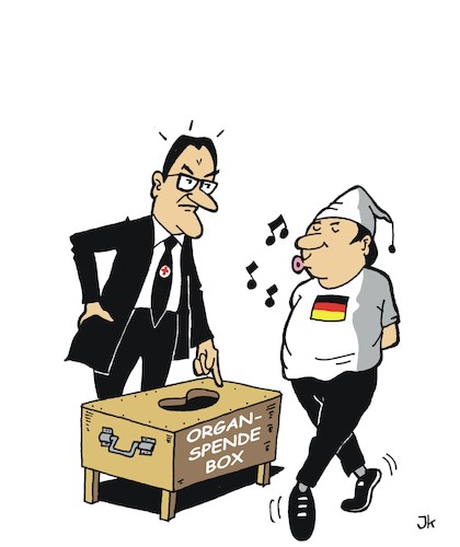 Cartoon: Organspender gesucht (medium) by JotKa tagged organe,organspenden,organspender,transplantationen,gesundheistminister,gesundheitsministerium,bürger,spender,jens,spahn,organe,organspenden,organspender,transplantationen,gesundheistminister,gesundheitsministerium,bürger,spender,jens,spahn