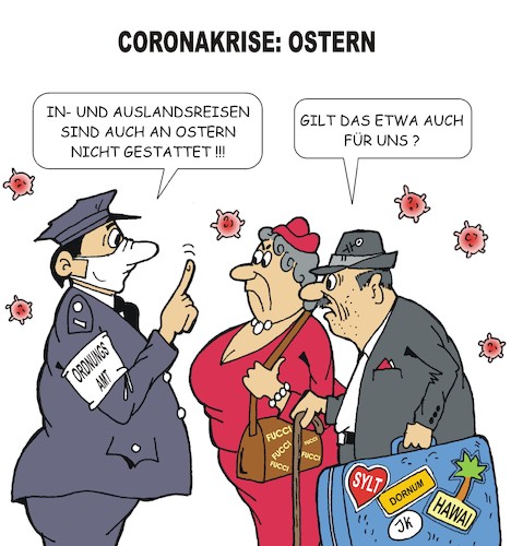 Cartoon: Ostern (medium) by JotKa tagged coronakrise,covid19,seuchen,viren,kontaksperre,reiseverbot,quarantäne,krankheiten,pandemie,egoisten,reisen,ostern,osterfeiertage,gewohnheiten,coronakrise,covid19,seuchen,viren,kontaksperre,reiseverbot,quarantäne,krankheiten,pandemie,egoisten,reisen,ostern,osterfeiertage,gewohnheiten