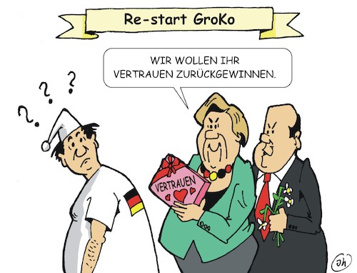 Cartoon: Vertrauen gesucht (medium) by JotKa tagged groko,vertrauen,vertrauensverlust,bundestagswahl,2017,merkel,scholz,deutschland,parteien,regierungsbildung,bundestag,parlament,vereidigung,kanzlerschaft,groko,vertrauen,vertrauensverlust,bundestagswahl,2017,merkel,scholz,deutschland,parteien,regierungsbildung,bundestag,parlament,vereidigung,kanzlerschaft