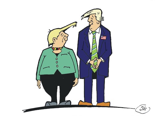 Cartoon: Zeichen der Annäherung (medium) by JotKa tagged merkel,trump,deutschland,usa,washington,treffen,annäherung,eu,merkel,trump,deutschland,usa,washington,treffen,annäherung,eu