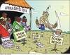 Cartoon: Afrikagipfel (small) by JotKa tagged afrikagipfel gipfeltreffen afrika usa abkommen wirtschaft zusammenarbeit bodenschätze schürfrechte abbaurechte verträge ölvorkommem gasvorkommen erzlager öllagerstätten gasreserven ölreserven