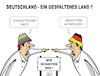 Cartoon: Gespaltenes Land? (small) by JotKa tagged krawalle rechte linke migration demonstration spaltungen chaoten radikale gutmenschen extremismus parteien politiker bürger