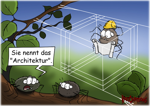 Cartoon: Architektur (medium) by karicartoons tagged spinne,spinnen,cartoon,architektur,architekt,bau,bauen,netz,spinnennetz,modern,exclusiv,extravagant,humor,lustig,spinne,spinnen,cartoon,architektur,architekt,bau,bauen,netz,spinnennetz,modern,exclusiv,extravagant,humor,lustig