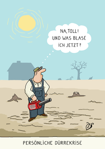 Cartoon: Dürrekrise (medium) by Dodenhoff Cartoons tagged laubbläser,trockenheit,vegetation,klima,hitze,wassernot,wasser,grundwasserspiegel,mensch,natur,nachhaltigkeit,kurzsichtigkeit,egozentriert,laubbläser,trockenheit,vegetation,klima,hitze,wassernot,wasser,grundwasserspiegel,mensch,natur,nachhaltigkeit,kurzsichtigkeit,egozentriert