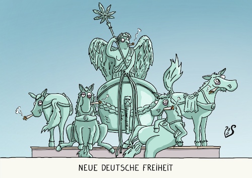 Cartoon: Neue Deutsche Freiheit (medium) by Dodenhoff Cartoons tagged quadriga,freiheitssymbol,kiffen,legal,deutschland,berlin,brandenburger,tor,joint,drogen,rausch,hanf,quadriga,freiheitssymbol,kiffen,legal,deutschland,berlin,brandenburger,tor,joint,drogen,rausch,hanf