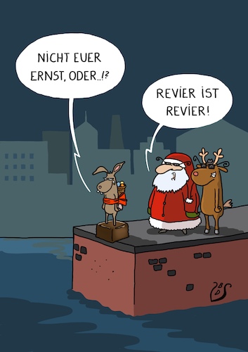 Cartoon: Revier (medium) by Dodenhoff Cartoons tagged osterhase,weihnachtsmann,weihachten,ostern,festtage,ostercartoon,weihnachtscartoon,pate,revier,häschenwitze,osterhase,weihnachtsmann,weihachten,ostern,festtage,ostercartoon,weihnachtscartoon,pate,revier,häschenwitze