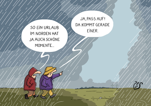 Cartoon: Urlaub im Norden (medium) by Dodenhoff Cartoons tagged regenwetter,sommer23,wetterfest,regen,niederschlag,urlaub,deutschlandwetter,norddeutschland,regenbekleidung,optimismus,regenwetter,sommer23,wetterfest,regen,niederschlag,urlaub,deutschlandwetter,norddeutschland,regenbekleidung,optimismus