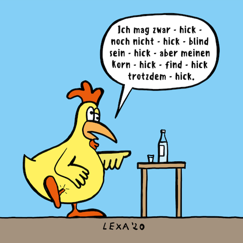 Cartoon: lexatoon Blindes Huhn (medium) by lexatoons tagged lexatoon,blindes,huhn,besoffen,trinken,alkohol,saufen,lexatoon,blindes,huhn,besoffen,trinken,alkohol,saufen