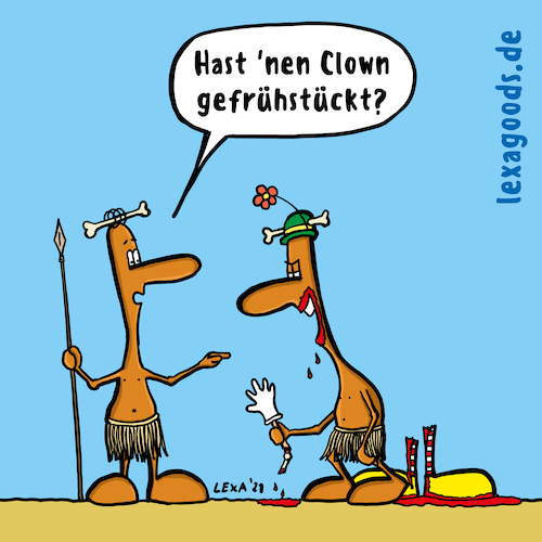 Cartoon: lexatoon Clown gefrühstückt (medium) by lexatoons tagged lexatoon,clown,gefrühstückt,kanibale,frühstück,essen,kannibalismus,südsee,lexatoon,clown,gefrühstückt,kanibale,frühstück,essen,kannibalismus,südsee