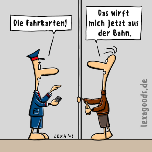 Cartoon: lexatoon Das wirft mich aus der (medium) by lexatoons tagged lexatoon,das,wirft,mich,aus,der,bahn,kontrolle,ticket,fahrkarte,deutsche,lexatoon,das,wirft,mich,aus,der,bahn,kontrolle,ticket,fahrkarte,deutsche