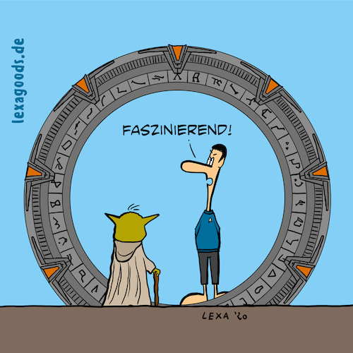 Cartoon: lexatoon Faszinierend (medium) by lexatoons tagged lexatoon,faszinierend,starwars,startrek,stargate,yoda,spock,enterprise,jedi,vulkanier,lexatoon,faszinierend,starwars,startrek,stargate,yoda,spock,enterprise,jedi,vulkanier