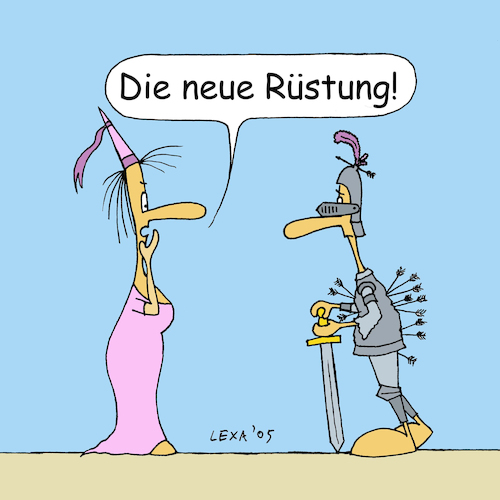 Cartoon: lexatoon Neue Rüstung (medium) by lexatoons tagged lexatoon,die,neue,rüstung,ritter,burgfräulein,prinzessin,pfeile,lexatoon,die,neue,rüstung,ritter,burgfräulein,prinzessin,pfeile