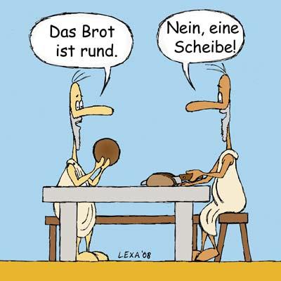 Cartoon: Philosophische Brotzeit (medium) by lexatoons tagged philosophie,brot,erde,scheibe,kugel,philosophie,brot,erde,scheibe,kugel