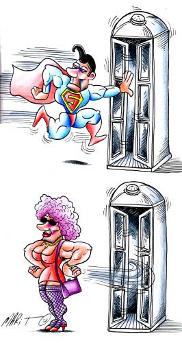 Cartoon: Super sorpresa (medium) by Mario Almaraz tagged super,sorpresa,,supermann,superheld,held,umziehen,verkleiden,verwandeln,tarnung,tarnen,schwul,homosexuell,homosexualität,mann,frau,verkleidung,geschlecht,homosexueller,transsexueller,transsexuell,transe,transvestit,sexualität,neigung