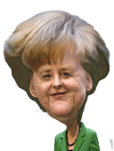 Cartoon: Angela Merkel (medium) by Medi Belortaja tagged merkel,angela