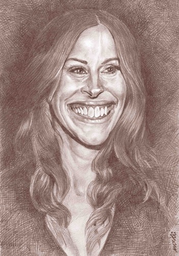 Cartoon: Julia Roberts (medium) by Medi Belortaja tagged roberts,julia