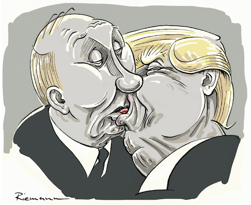 Cartoon: Der Bruderkuss (medium) by Riemann tagged putin,trump,bruderkuss,breschnew,honecker,russland,usa,vereinigung,diktatoren,tyrannen,unterdrücker,verrat,republikaner,cartoon,george,riemann,putin,trump,bruderkuss,breschnew,honecker,russland,usa,vereinigung,diktatoren,tyrannen,unterdrücker,verrat,republikaner,cartoon,george,riemann