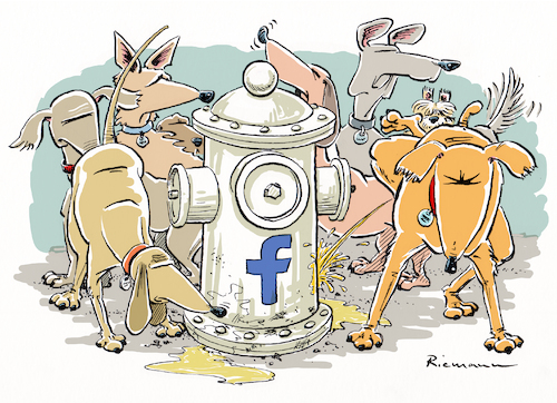 Cartoon: Facebook für Hunde (medium) by Riemann tagged facebook,social,media,internet,selbstdarstellung,narzissmus,hunde,hydrant,schnuppern,gesellschaft,klatsch,tratsch,wichtigtuerei,selfies,cartoon,george,riemann,facebook,social,media,internet,selbstdarstellung,narzissmus,hunde,hydrant,schnuppern,gesellschaft,klatsch,tratsch,wichtigtuerei,selfies,cartoon,george,riemann