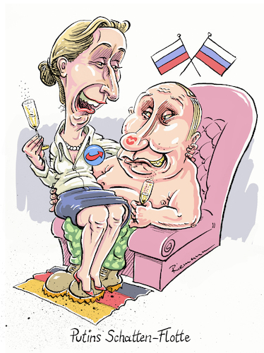 Cartoon: Flotter Käfer (medium) by Riemann tagged alice,weidel,putin,afd,russland,deutschland,schattenflotte,flotter,käfer,flirt,verrat,rechtsextrem,diktatur,massenmörder,tyrann,cartoon,george,riemann,alice,weidel,putin,afd,russland,deutschland,schattenflotte,flotter,käfer,flirt,verrat,rechtsextrem,diktatur,massenmörder,tyrann,cartoon,george,riemann