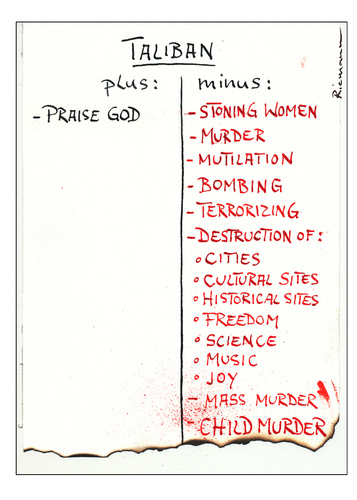Cartoon: In the Name of God (medium) by Riemann tagged sharia,islam,murder,terror,infanticide,peschawar,pakistan,allah,god,taliban,taliban,god,allah,pakistan,infanticide,terror,murder,islam,sharia