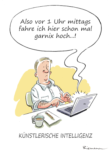 Cartoon: Künstler (medium) by Riemann tagged ki,künstler,klischee,kuenstliche,intelligenz,ausschlafen,mittags,computer,laptop,arbeit,faulheit,bohemian,cartoon,george,riemann,ki,künstler,klischee,kuenstliche,intelligenz,ausschlafen,mittags,computer,laptop,arbeit,faulheit,bohemian,cartoon,george,riemann