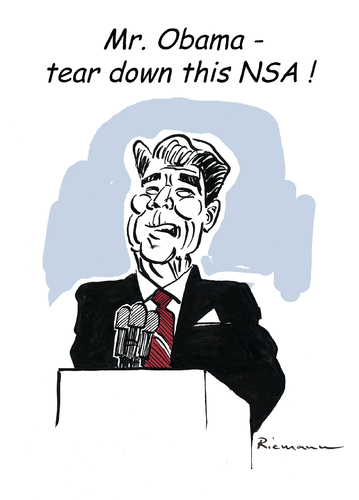 Ronald Reagan By Riemann | Politics Cartoon | TOONPOOL