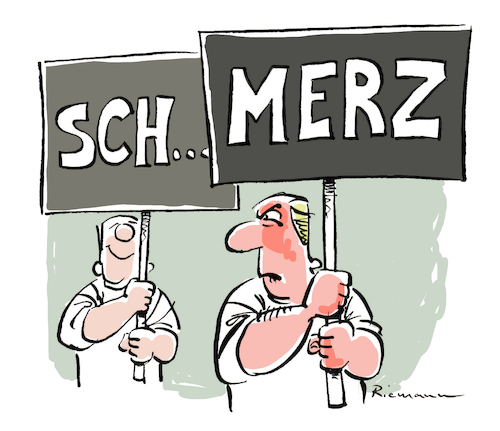 Cartoon: Schmerz (medium) by Riemann tagged friedrich,merz,politik,cdu,kandidat,black,rock,parteivorsitz,finanzfuzzi,cartoon,george,riemann,friedrich,merz,politik,cdu,kandidat,black,rock,parteivorsitz,finanzfuzzi,cartoon,george,riemann