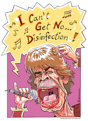 Cartoon: Shortage (medium) by Riemann tagged corona,virus,hygiene,disinfection,krise,pandemie,desinfizieren,mick,jagger,rolling,stones,satisfaction,musik,gesundheit,health,wortspiel,wordplay,cartoon,george,riemann,corona,virus,hygiene,disinfection,krise,pandemie,desinfizieren,mick,jagger,rolling,stones,satisfaction,musik,gesundheit,health,wortspiel,wordplay,cartoon,george,riemann