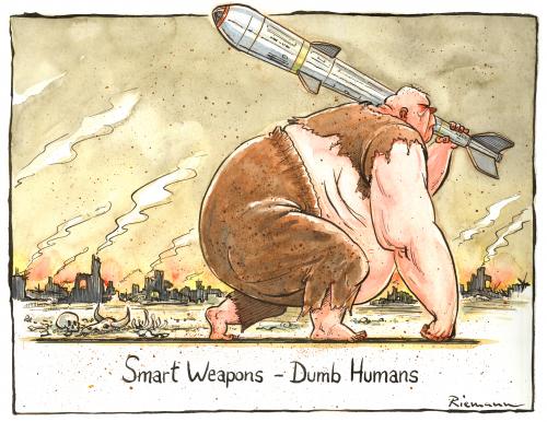 Cartoon: Smart Weapons (medium) by Riemann tagged war,smart,weapons,humans,civilisation,missiles,krieg,waffen,zivilisation,kultur,culture,history,geschichte,cartoon,cartoons,krieg,zerstörung,waffen,waffe,soldaten,militär,zivilisation,bürger,kultur,geschichte,intelligenz,schlau,dumm,dämlich,doof,erfindung,neandertaler