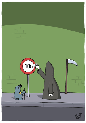 Cartoon: 100 (medium) by luftzone tagged cartoon,thomas,luft,lustig,100,tod,verkehrsschild,sense,maulwurf,cartoon,thomas,luft,lustig,100,tod,verkehrsschild,sense,maulwurf